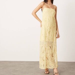 Embroidered Cut-Work Maxi Dress